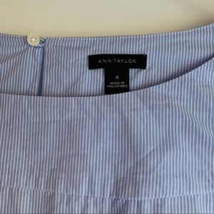 Ann Taylor Blue and White Striped Shirt